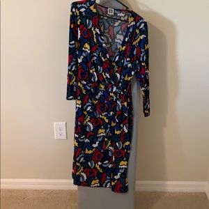 Anne Klein Faux Wrap Dress Large